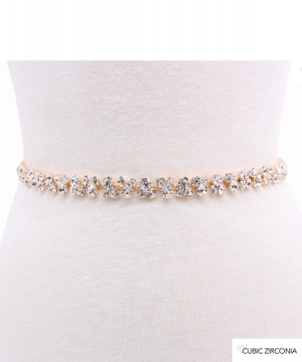 Cubic Zirconia Bridal Belt BT810006 GOLD CL